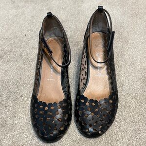 Woman’s Havana Jeffrey Campbell Collab Black Wedge Shoes Size 8 Elegant